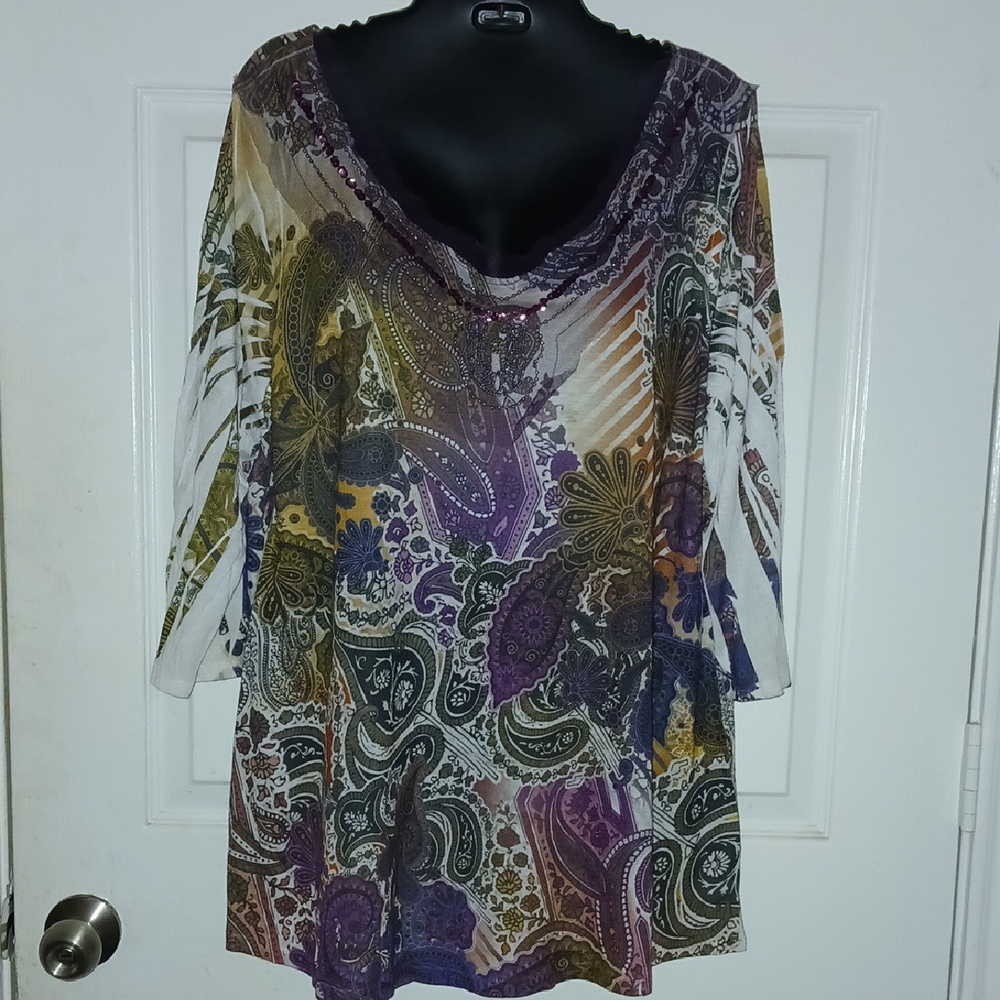 Multicolor Paisley Women's Top